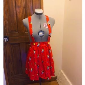Pinocchio Skater Skirt with Suspenders, Disney, Cakeworthy, Rare, Discontinued